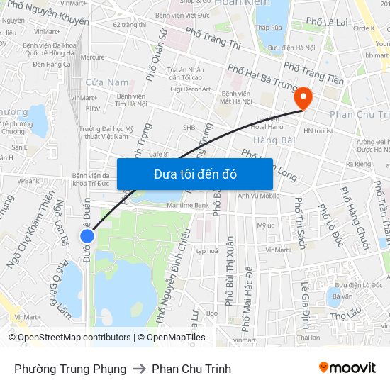 Phường Trung Phụng to Phan Chu Trinh map