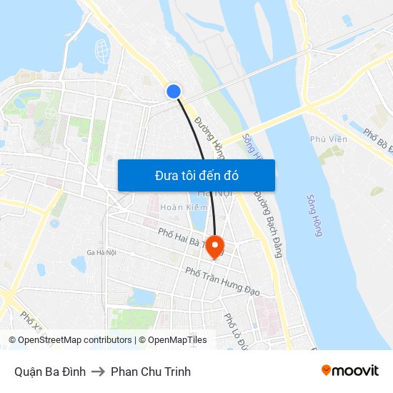 Quận Ba Đình to Phan Chu Trinh map