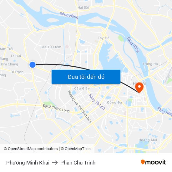 Phường Minh Khai to Phan Chu Trinh map