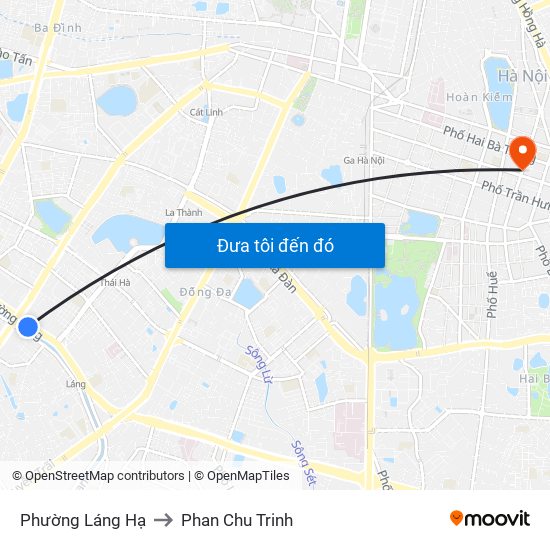 Phường Láng Hạ to Phan Chu Trinh map