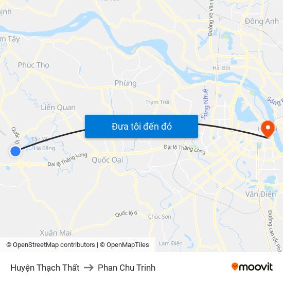 Huyện Thạch Thất to Phan Chu Trinh map