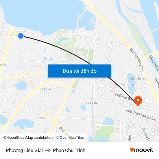 Phường Liễu Giai to Phan Chu Trinh map