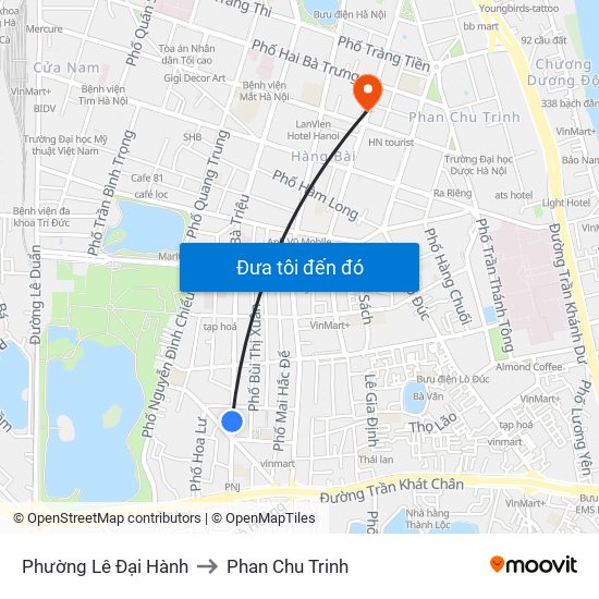 Phường Lê Đại Hành to Phan Chu Trinh map
