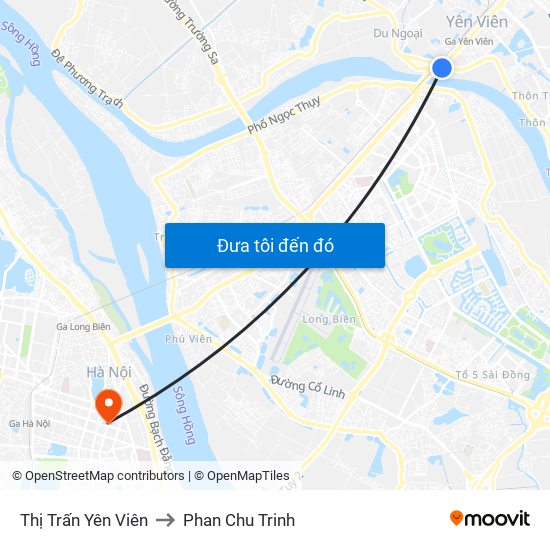 Thị Trấn Yên Viên to Phan Chu Trinh map