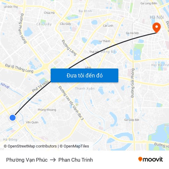 Phường Vạn Phúc to Phan Chu Trinh map