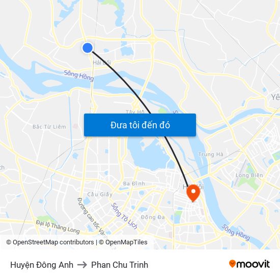 Huyện Đông Anh to Phan Chu Trinh map