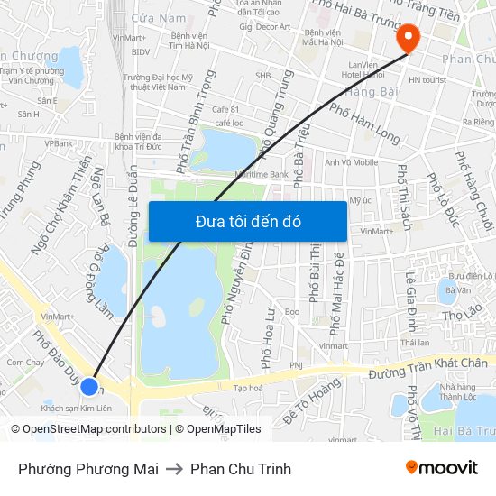 Phường Phương Mai to Phan Chu Trinh map