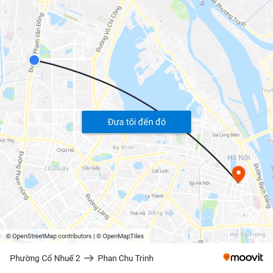 Phường Cổ Nhuế 2 to Phan Chu Trinh map