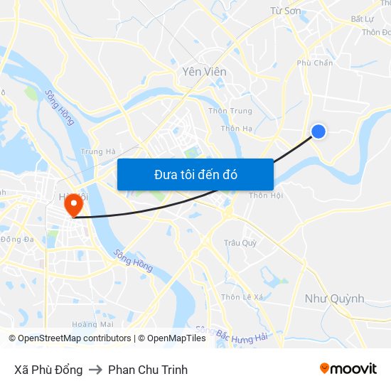 Xã Phù Đổng to Phan Chu Trinh map
