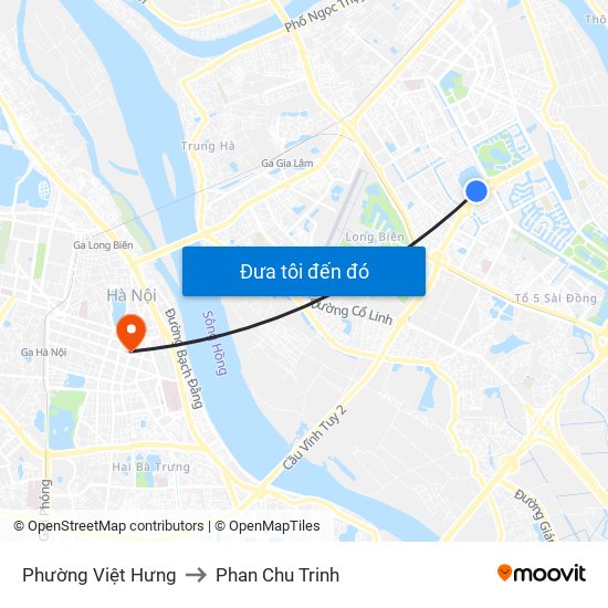 Phường Việt Hưng to Phan Chu Trinh map