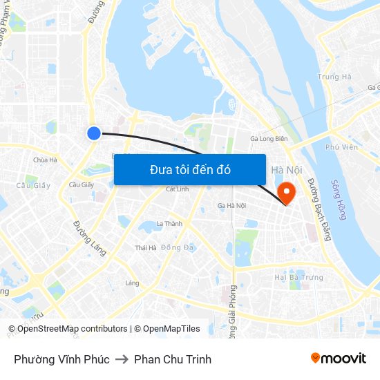 Phường Vĩnh Phúc to Phan Chu Trinh map