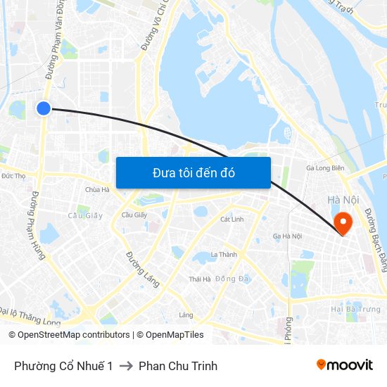 Phường Cổ Nhuế 1 to Phan Chu Trinh map