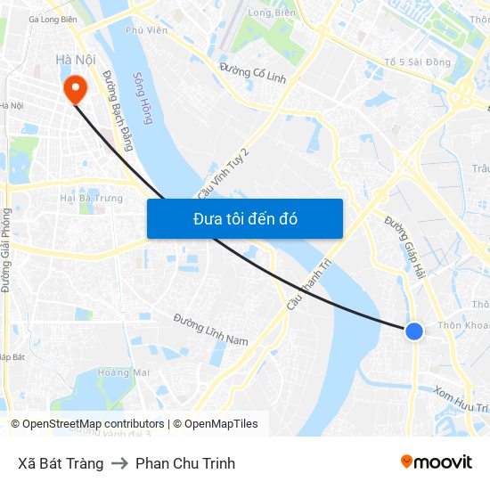 Xã Bát Tràng to Phan Chu Trinh map