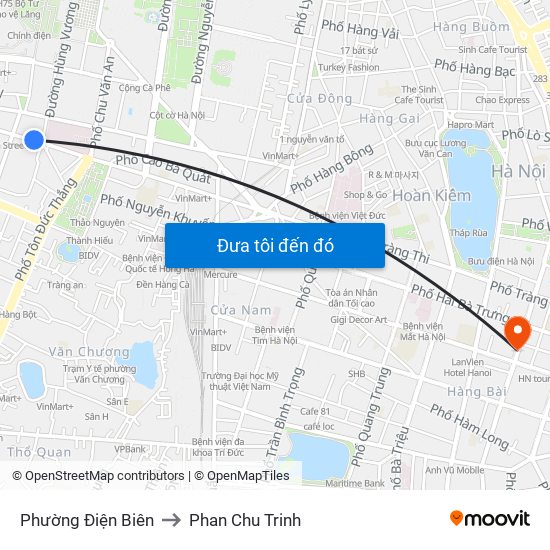 Phường Điện Biên to Phan Chu Trinh map