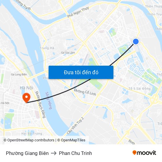 Phường Giang Biên to Phan Chu Trinh map