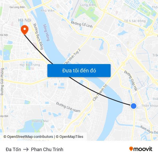 Đa Tốn to Phan Chu Trinh map