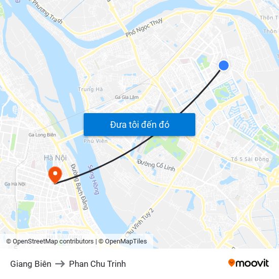 Giang Biên to Phan Chu Trinh map