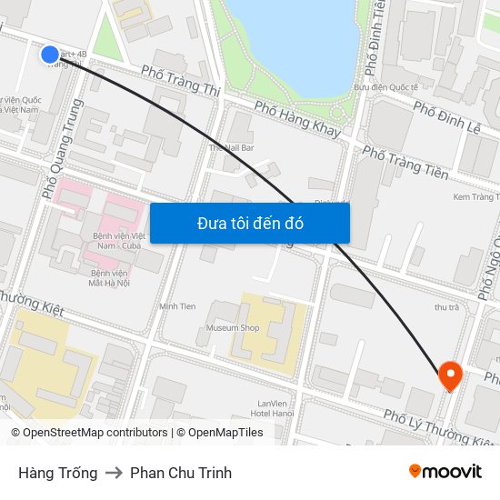 Hàng Trống to Phan Chu Trinh map
