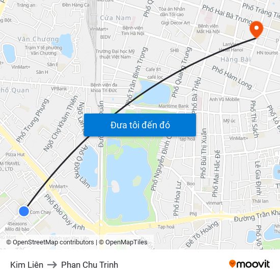 Kim Liên to Phan Chu Trinh map