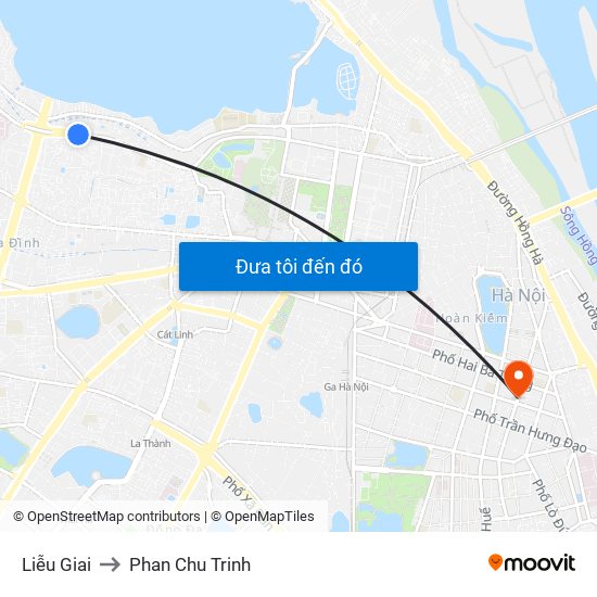 Liễu Giai to Phan Chu Trinh map