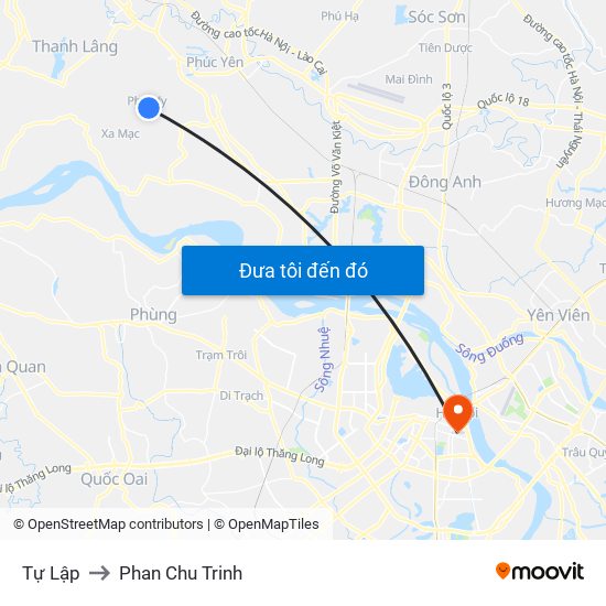 Tự Lập to Phan Chu Trinh map