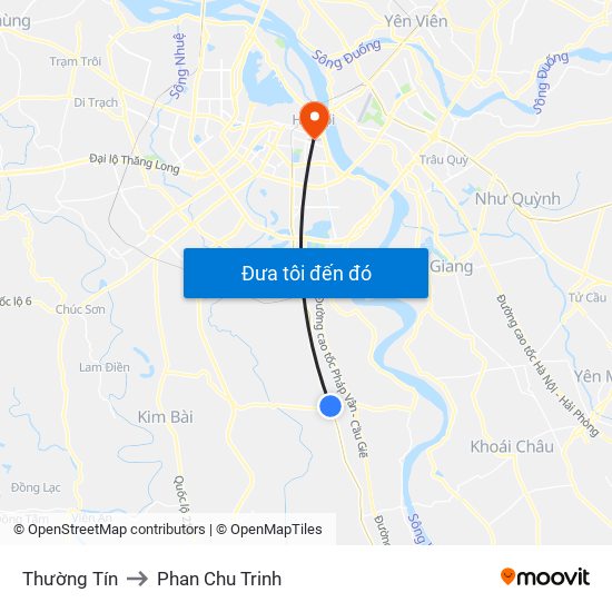 Thường Tín to Phan Chu Trinh map