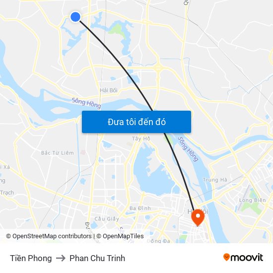 Tiền Phong to Phan Chu Trinh map
