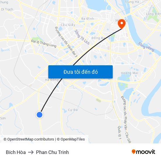 Bích Hòa to Phan Chu Trinh map