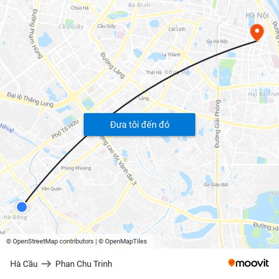 Hà Cầu to Phan Chu Trinh map