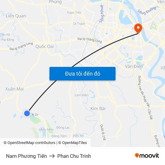 Nam Phương Tiến to Phan Chu Trinh map