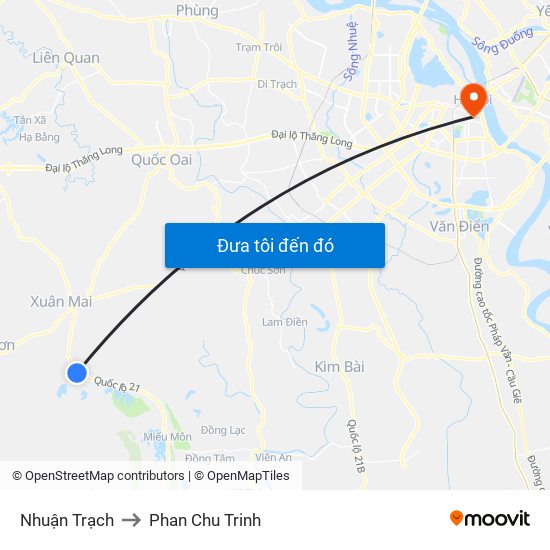 Nhuận Trạch to Phan Chu Trinh map