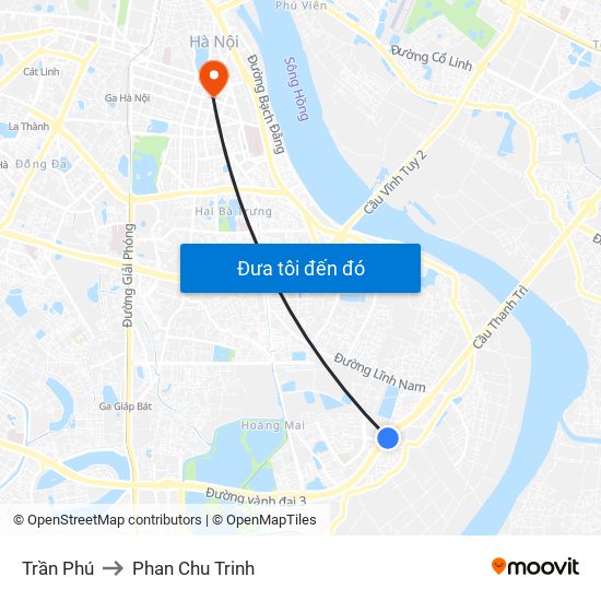 Trần Phú to Phan Chu Trinh map
