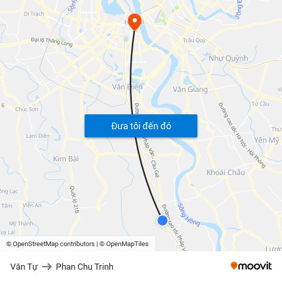 Văn Tự to Phan Chu Trinh map
