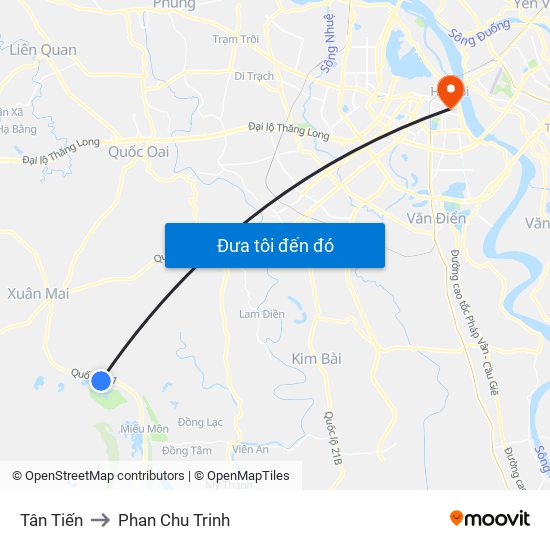 Tân Tiến to Phan Chu Trinh map
