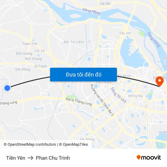 Tiền Yên to Phan Chu Trinh map