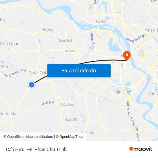 Cấn Hữu to Phan Chu Trinh map