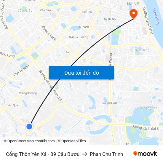 Cổng Thôn Yên Xá - 89 Cầu Bươu to Phan Chu Trinh map