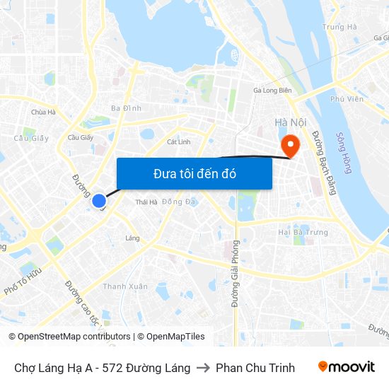 Chợ Láng Hạ A - 572 Đường Láng to Phan Chu Trinh map