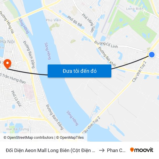 Đối Diện Aeon Mall Long Biên (Cột Điện T4a/2a-B Đường Cổ Linh) to Phan Chu Trinh map