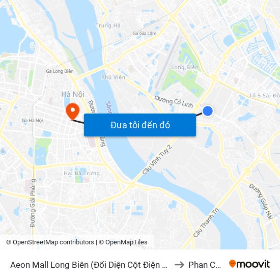 Aeon Mall Long Biên (Đối Diện Cột Điện T4a/2a-B Đường Cổ Linh) to Phan Chu Trinh map