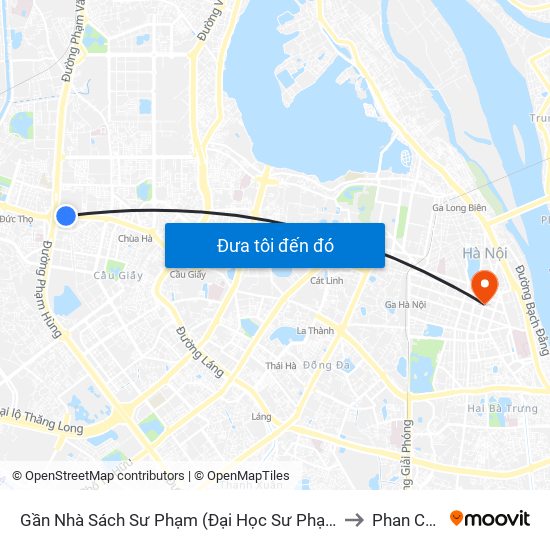 Gần Nhà Sách Sư Phạm (Đại Học Sư Phạm Hà Nội) - 136 Xuân Thủy to Phan Chu Trinh map