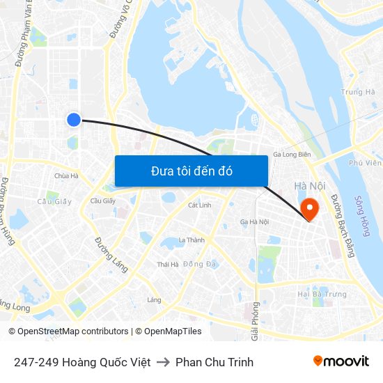 247-249 Hoàng Quốc Việt to Phan Chu Trinh map
