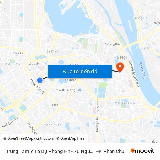 Trung Tâm Y Tế Dự Phòng Hn - 70 Nguyễn Chí Thanh to Phan Chu Trinh map