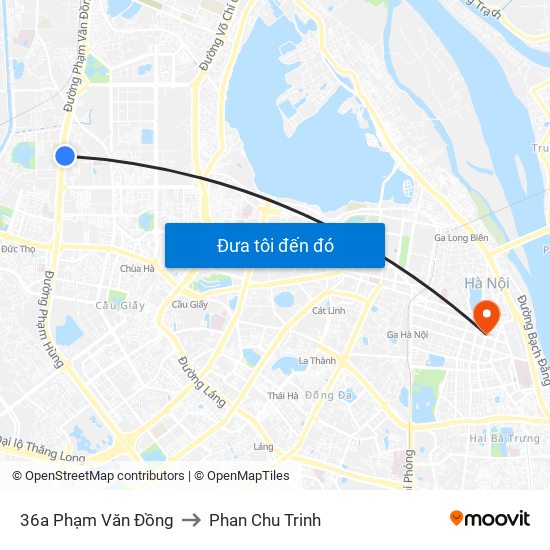 36a Phạm Văn Đồng to Phan Chu Trinh map