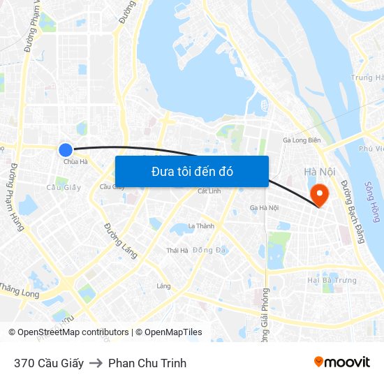 370 Cầu Giấy to Phan Chu Trinh map