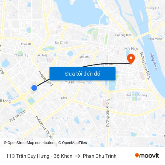 113 Trần Duy Hưng - Bộ Khcn to Phan Chu Trinh map
