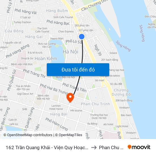 162 Trần Quang Khải - Viện Quy Hoạch Thủy Lợi to Phan Chu Trinh map