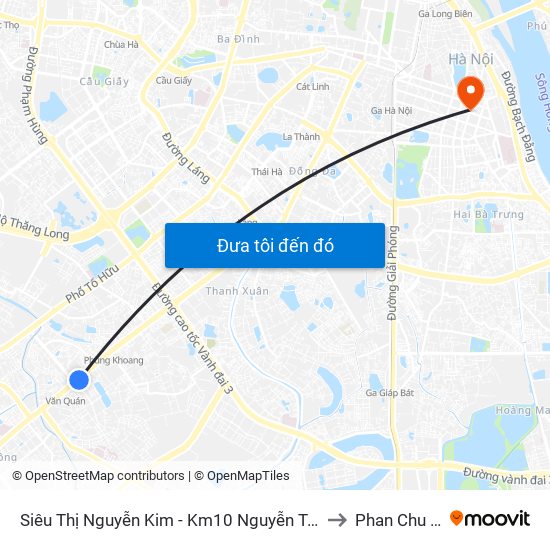 Siêu Thị Nguyễn Kim - Km10 Nguyễn Trãi (Hà Đông) to Phan Chu Trinh map