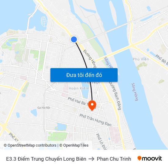 E3.3 Điểm Trung Chuyển Long Biên to Phan Chu Trinh map