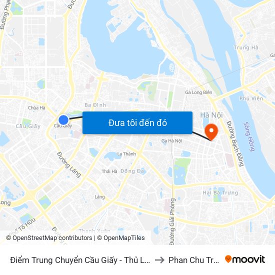 Điểm Trung Chuyển Cầu Giấy - Thủ Lệ 02 to Phan Chu Trinh map